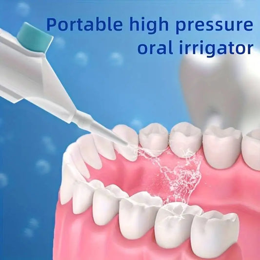 Irrigador Oral de alta presión para el hogar, limpieza de dientes portátil, hilo Dental de agua, palillo de dientes Manual de agua de alta presión